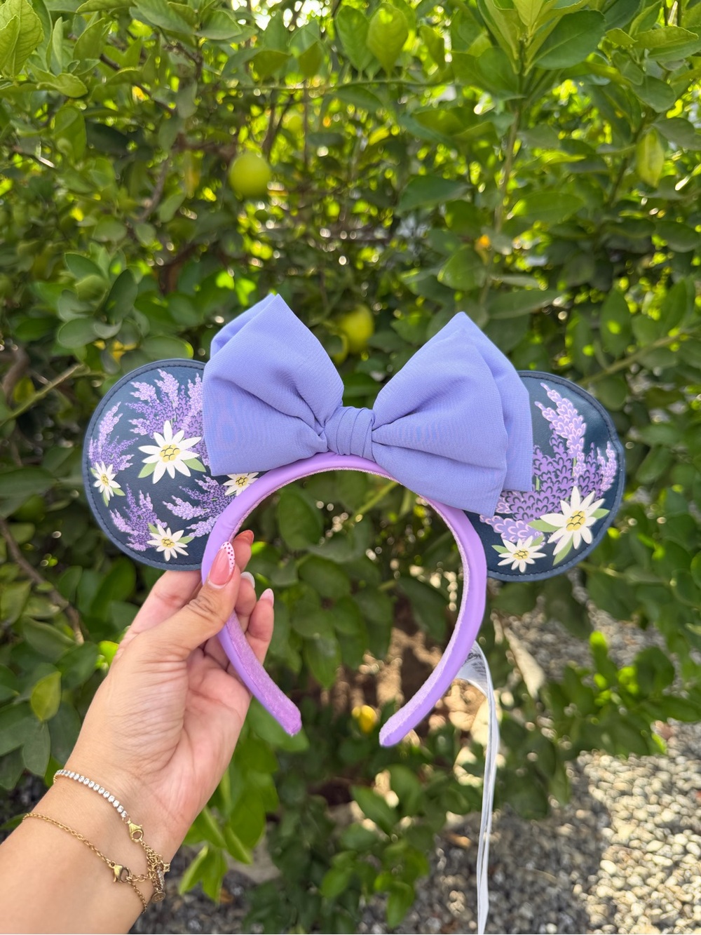 Lavender Floral Minnie Ears Headband